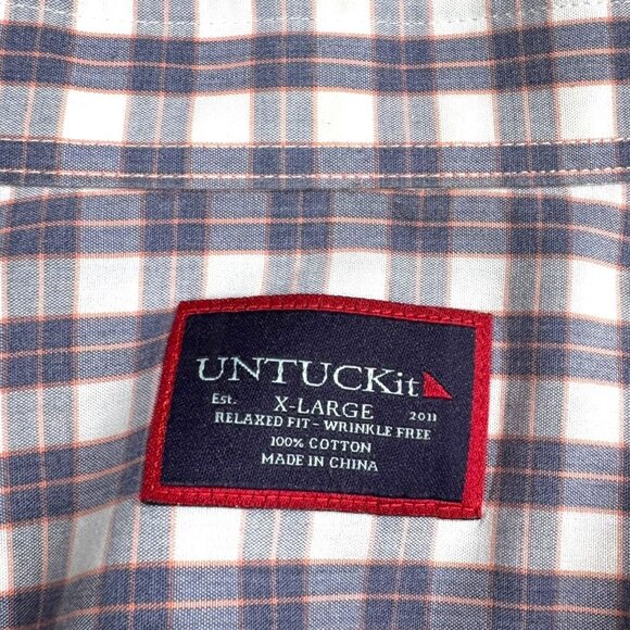Untuckit Plaid Button Front Shirt Size XL - Picture 3 of 7